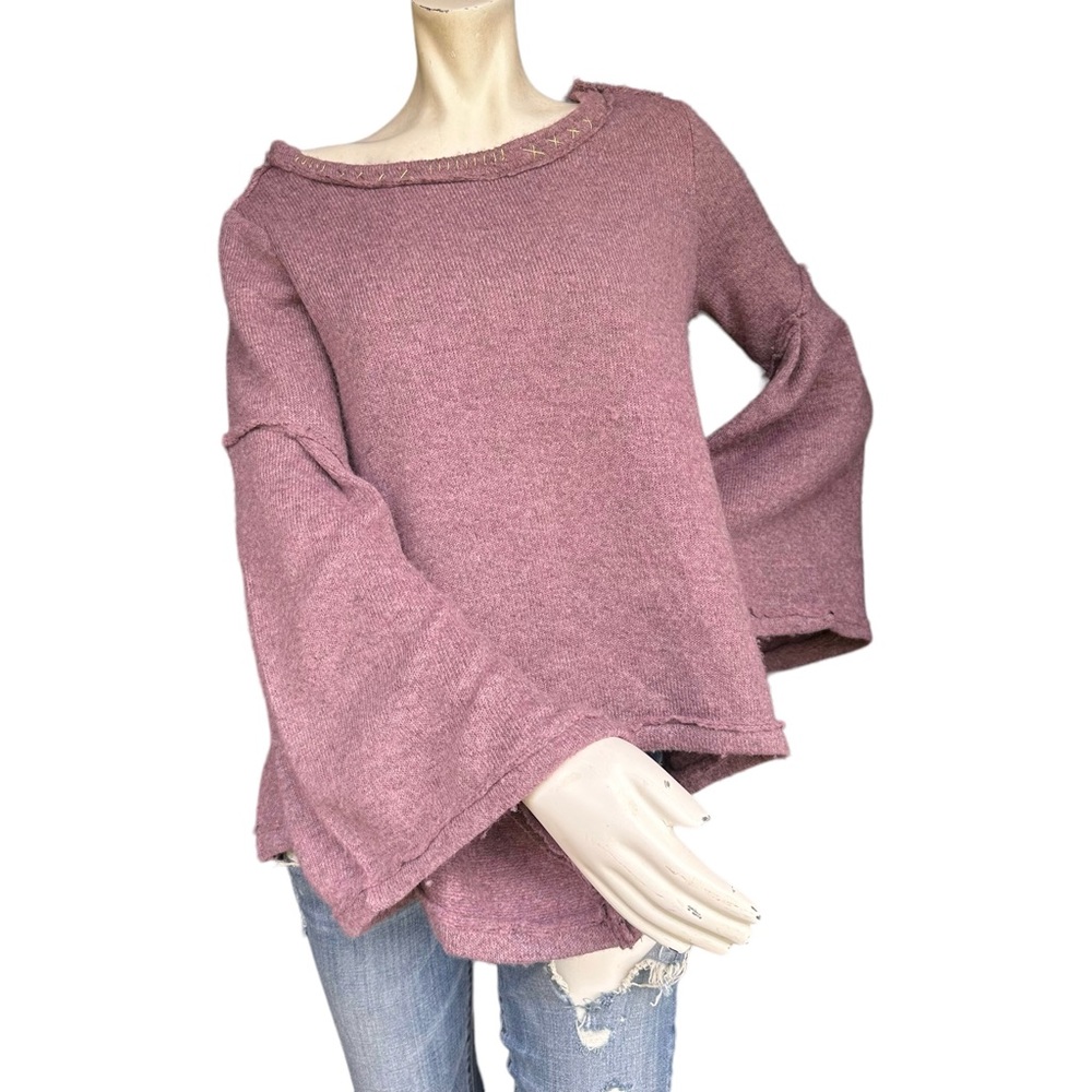 Sundance Purple Wool Blend Mountain Retreat Oversized Bell Sleeve Sweater XS